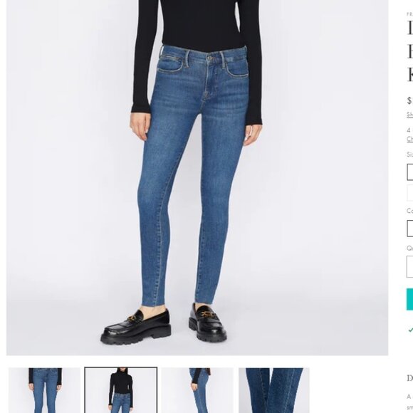 Frame Le High Skinny Raw Edge Jeans - Picture 9 of 11